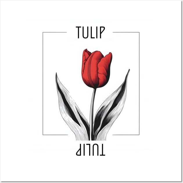 Red Tulip - minimal design Wall Art by craftydesigns